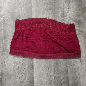 Free people lace bandeau in burgundy